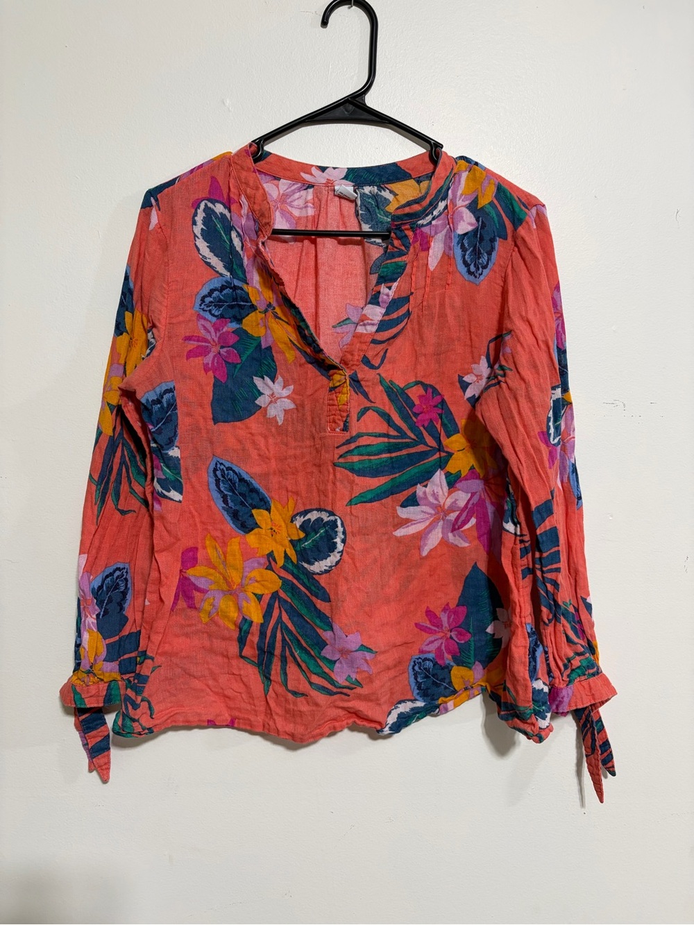 Old Navy Coral Tropical Floral Tunic Top